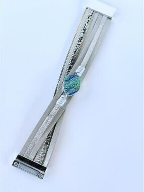 NIB Ryze Wrap Vegan Leather Druzy/Animal Print Bracelet